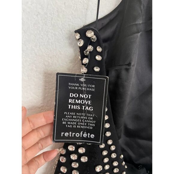 Retrofete Aubin Dress in Black & Silver Large - Picture 10 of 12